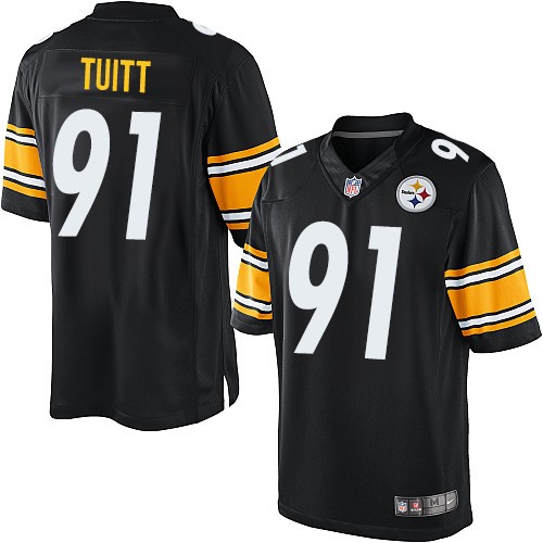 Men's Limited Stephon Tuitt Nike Jersey Black Home - #91 NFL Pittsburgh Steelers